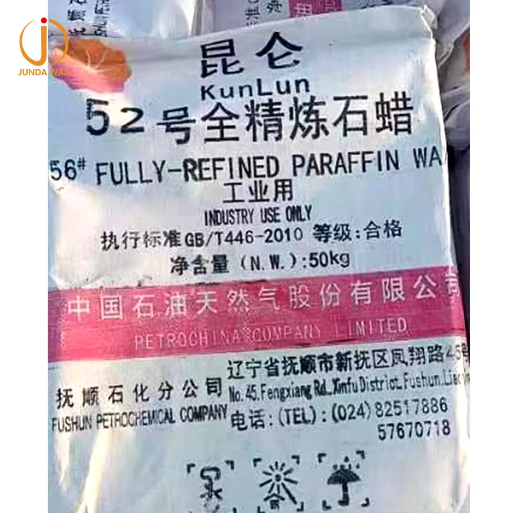 China supply fushun petrochemical company kunlun brand fully refined paraffin wax for candle making