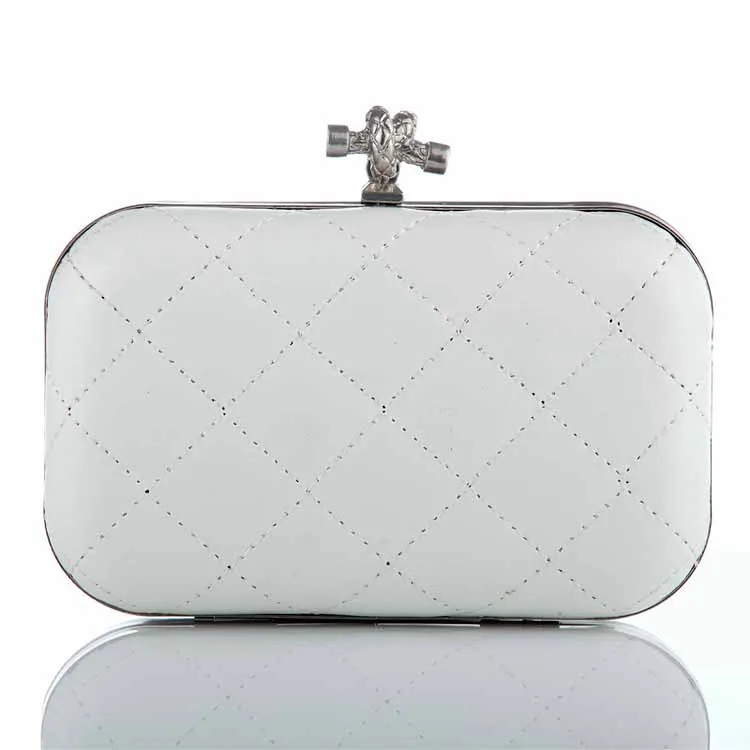 Fashion Milk White Color PU Purse Leather Clutch Bag For Evening Party