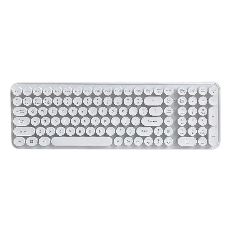 Retro Keys 2.4g Wireless Bluetooth Rechargeable Gaming Keyboard OEM multi Language Layout PC Keyboard