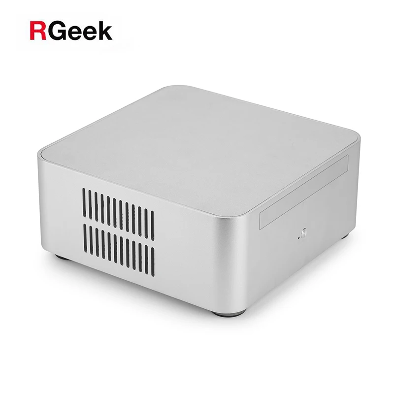 RGeek OEM Custom A80 Dust Proof HTPC Computer Cases Linux Mini PC Case PC Aluminum Mini ITX Tower Case with Drive Slot