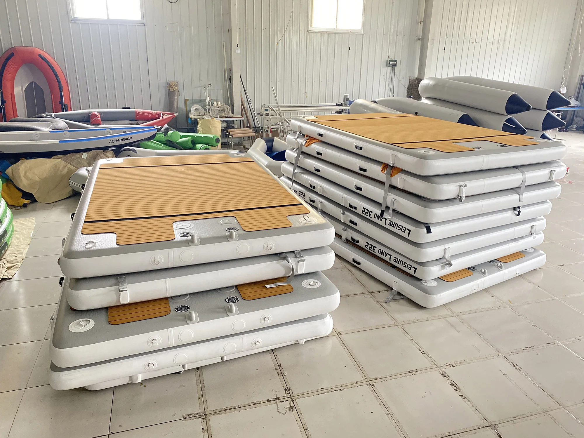 drop stitch 4m 3m inflatable water mat floating island swim platform leisure land teak platform for yacht