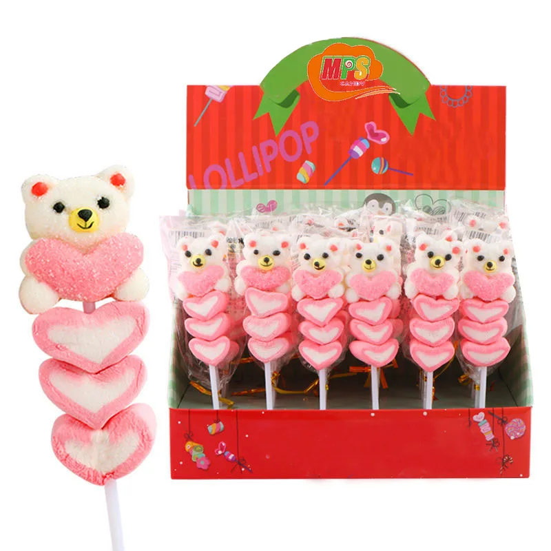 Candy Snack Food Heart Shaped Marshmallow pop Fruit Flavored Individual Package Cartoon Fudge Giant Marshmallow