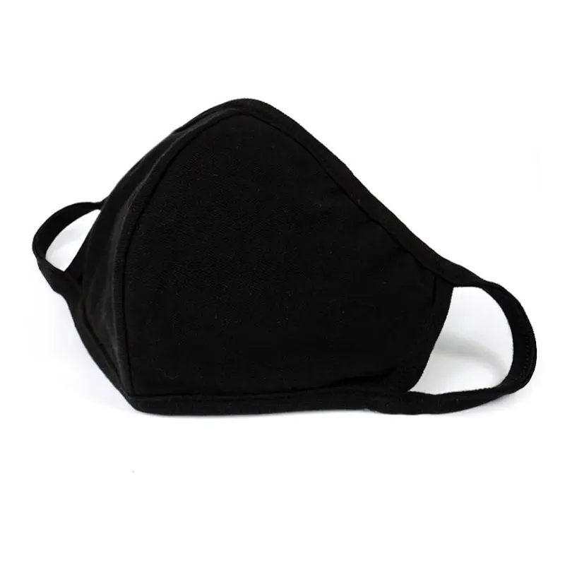 Черная Тканевая маска для лица, хлопковая маска для лица, многоразовая для гражданских лиц