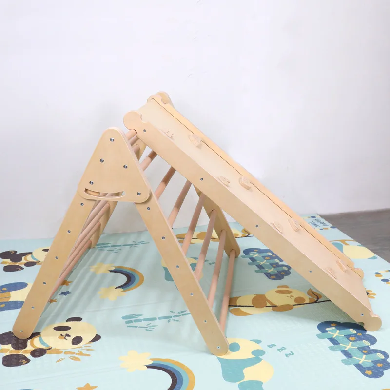 Popular Wooden baby indoor exercise practice climbing fun toy baby climber and slider