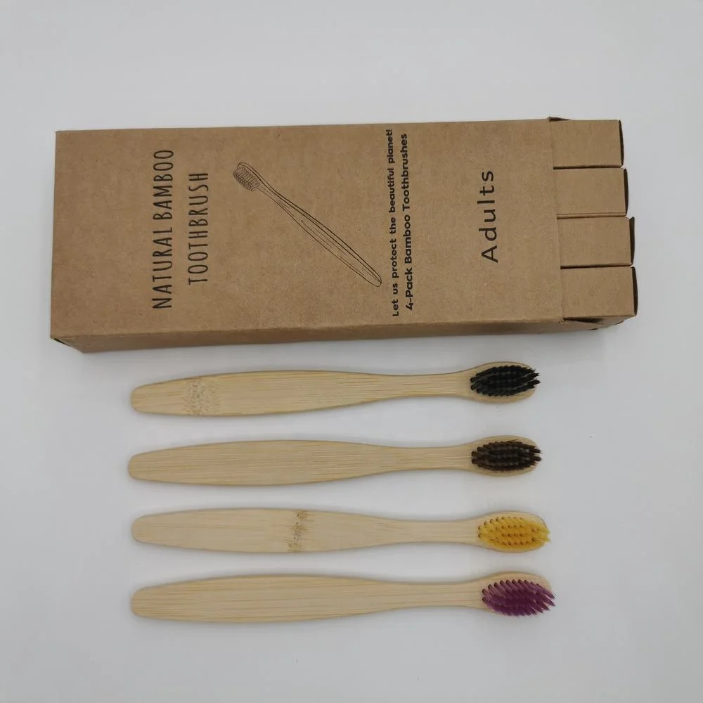 
2020 Oem Toothbrush High Quality Pack Of 4 Bamboo Toothbrushes 