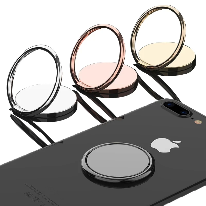 
Custom Logo Metal 360 Degree Finger Grip Ring Mobile Phone Holder Kickstand For Iphone 12 Cellphone 