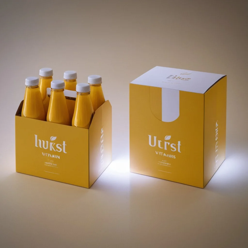 Custom Six Pack Health Drink Box Carrier Portable Paper Box 6 Bottle Beer Milk Fruit Vegetable Juice Soda Cans Beverage Box