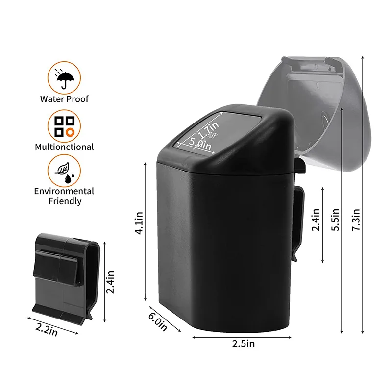 Mini car trash can vehicle car garbage bin with lid and trash bag universal storage for front back seat YT9020