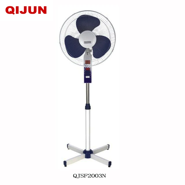 16 inch 40 CM Metal Grill  with Plastic Round Base Electric  Stand Fan 5 PP Blades Two Flat Plug 50 Watt Household