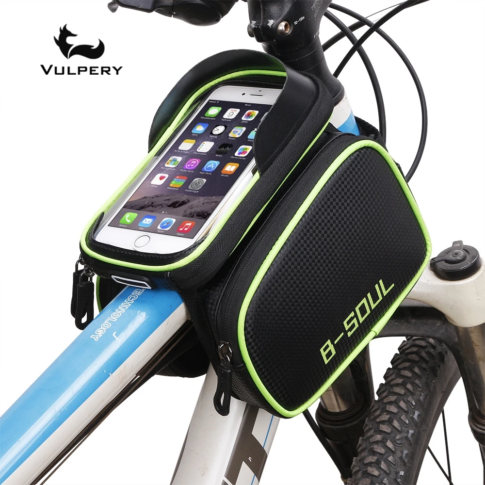 
Bicycle Front Frame Waterproof Phone Bag MTB Top Tube Pannier Rainproof Smartphone GPS Touch Screen Case Holde 