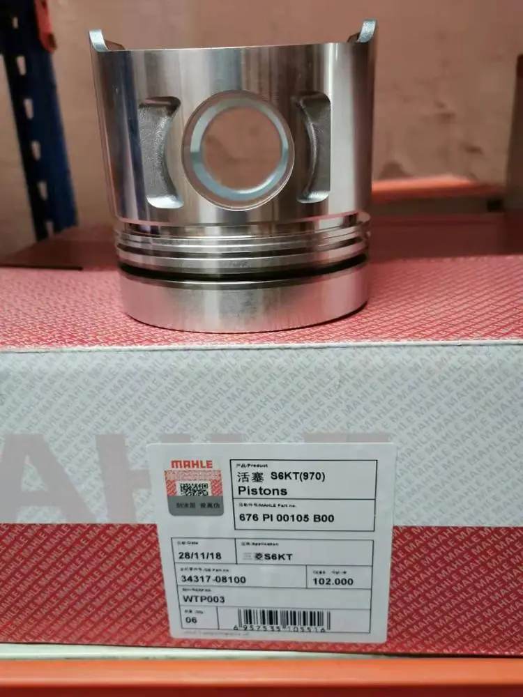 S6KT Genuine  Engine Part Mahle Piston for Excavator Machinery Engine