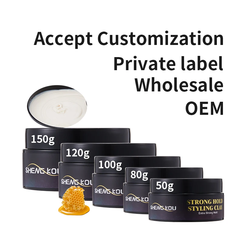 Oem Private Label Factory Custom Matte Finished Strong Hold Paste Water Based Fashion Hair Styling Mud Hair Clay