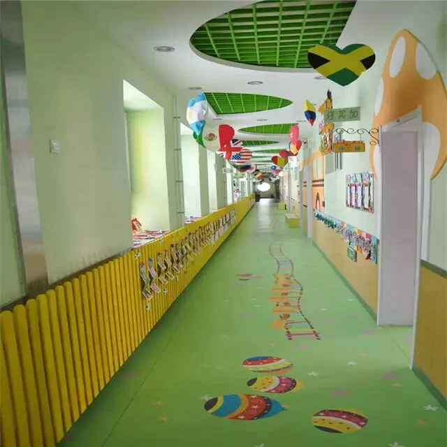 indoor floor tiles PVC vinyl colorful flooring for kids