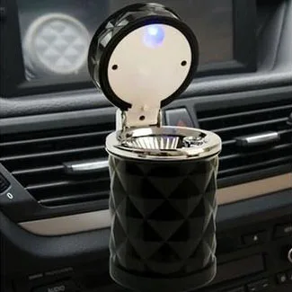 ABS fireproof Portable Car Travel Cigarette Cylinder LED Ashtray Holder Cup SW200478