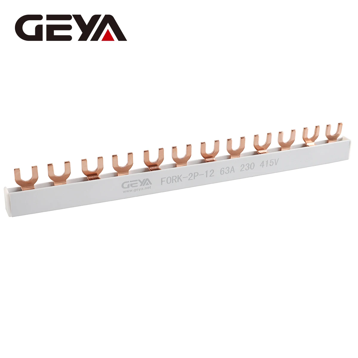 GEYA 1P 2P 3P 4P pin 63A u type fork type mcb electric copper busbar for distribution box mounting