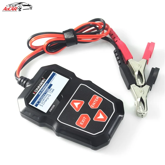 AuCAR Tester Battery 12V Battery Tools KW605 Car Batery Tester For Auto 100 to 2000CCA Cranking Charging Circuit