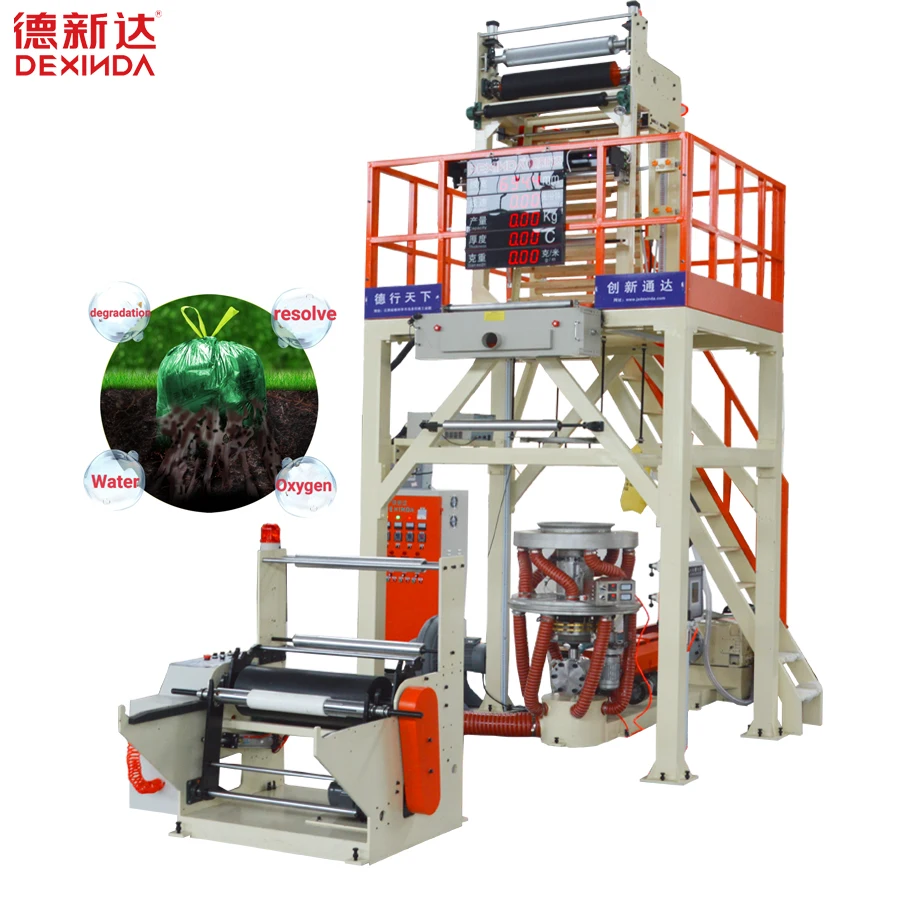 Compostable Pva Pla Pbat Corn Starch Biodegradable Plastic Film Blowing Machine