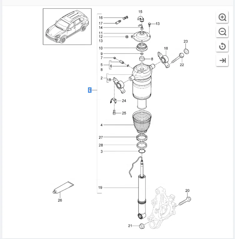 Auto parts suspension shock absorber is suitable for the Volkswagen touareg 7 p6616019 electric air spring shock absorbers