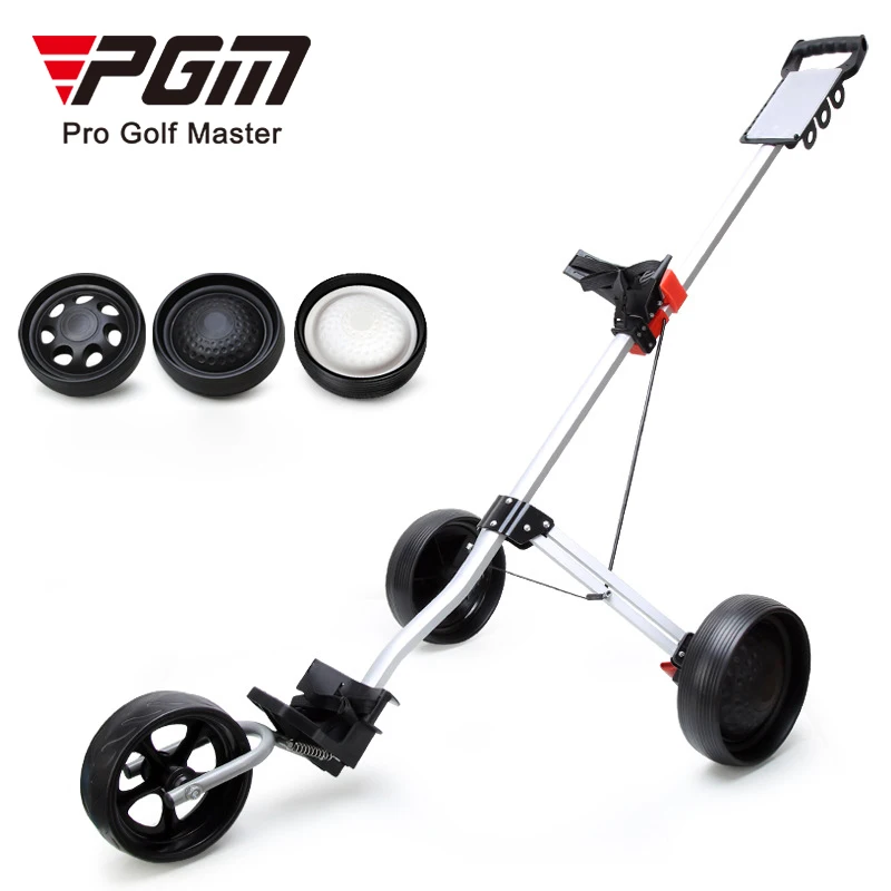 PGM QC001 golf buggy push trolley 3 wheel outdoor folding golf trolley for sale