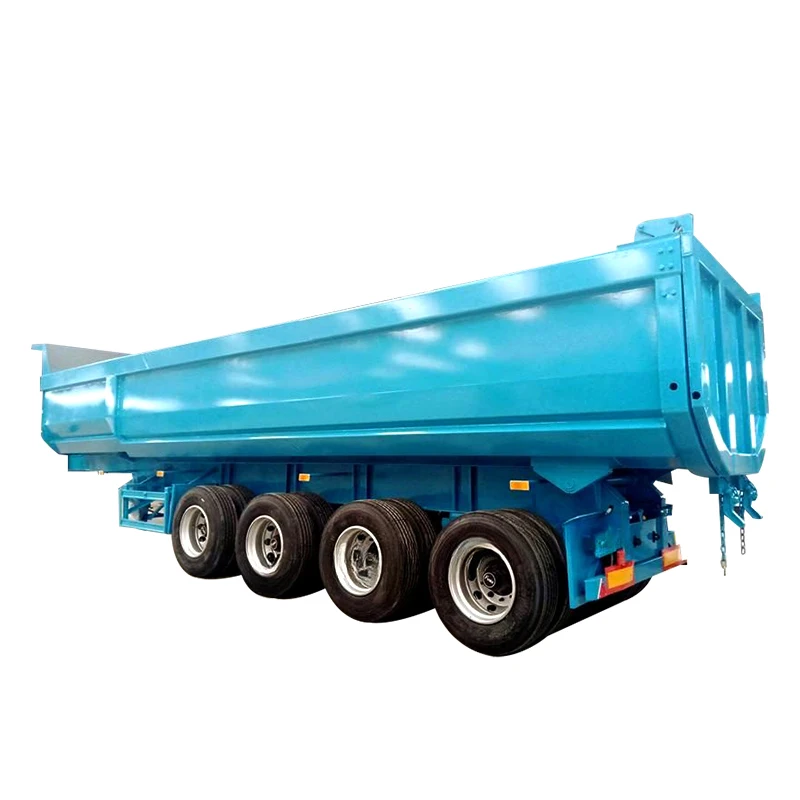 China Top 10 Quality 3 Axle 4 Axle 50-80t Hydraulic Cylinder Rear End Dump Semi Trailer