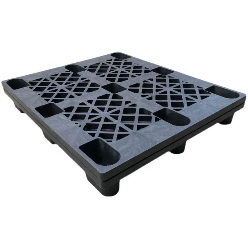 9 Feet Plastic Pallets Cheap Price Epal Size Black Grid Plastic Pallet Export Recycled Stackable Warehouse Pallet 1200*1000MM