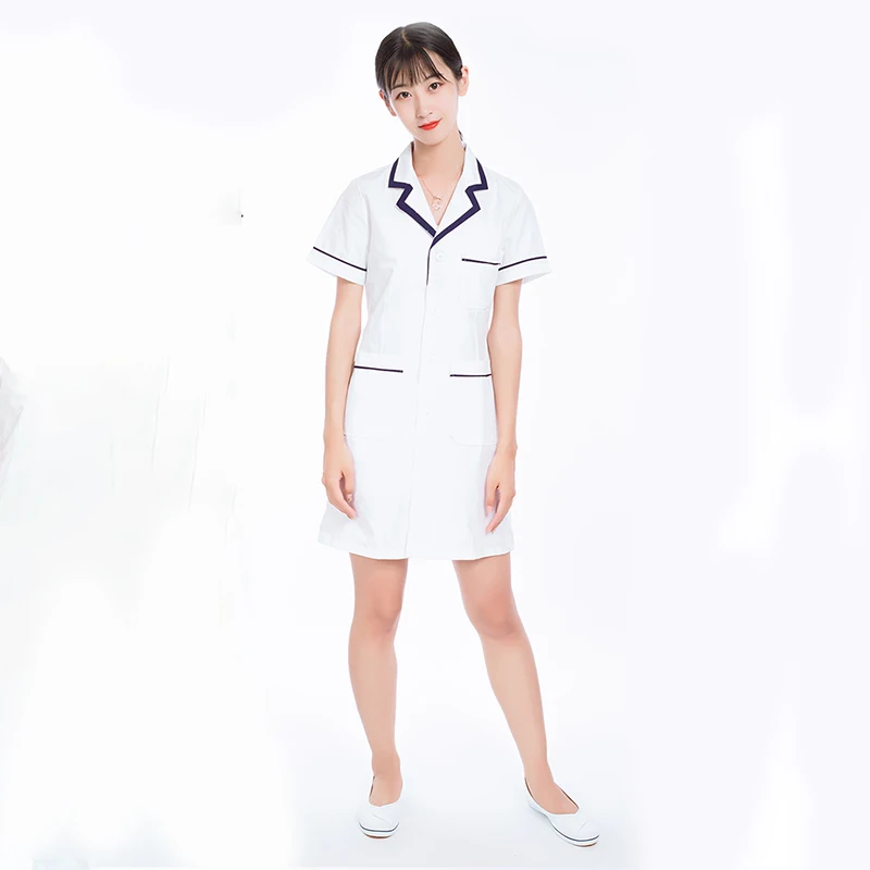 Factory Direct Supply Hospital Medical Nurse Work Clothing Uniforms White Female Hospital Nurse Uniform Dress