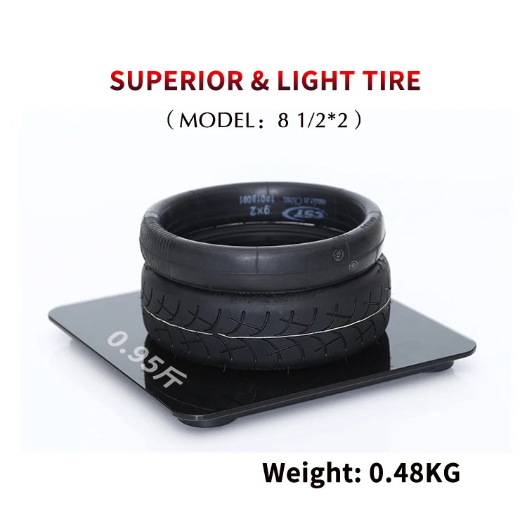 CST 8 1/2*2 Tires for 8.5 inch Xiaomi M365 Pro Scooter with 9*2 Inner Tube/Pneumatic Rubber Replacement Tyre Spare 8.5 inch Tyre