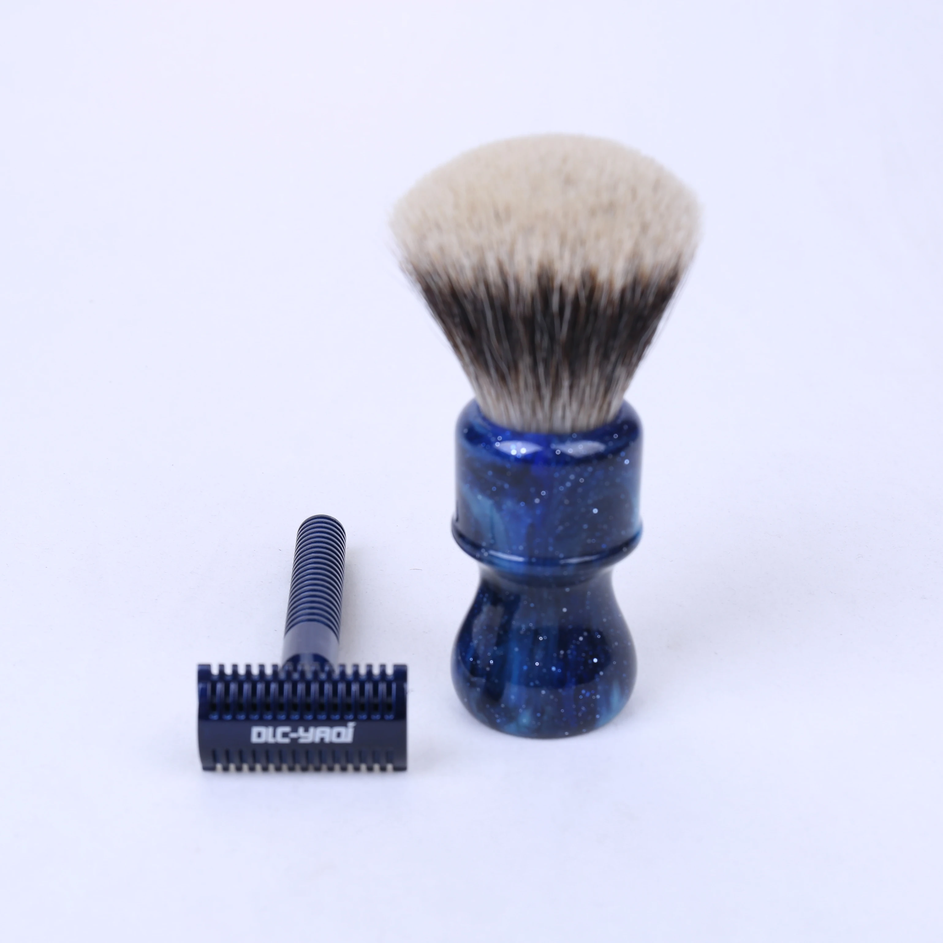 YAQI blue color Brass handle Double edged safety razor head safety razor for man custom
