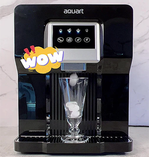 Countertop Water Cooler with Ice Making Function Pipeline Water Dispenser Compressor Cooling Ice Maker CB Electric Plastic Cold