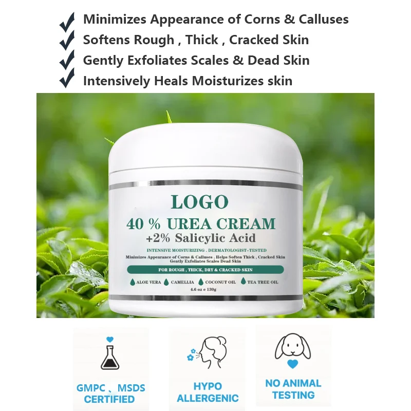 Urea 40% Plus 2% Salicylic Acid  Crack Foot Cream Heel Cracked Repair Remove Dead Skin Hand Feet Care Custom Moisturizing Cream