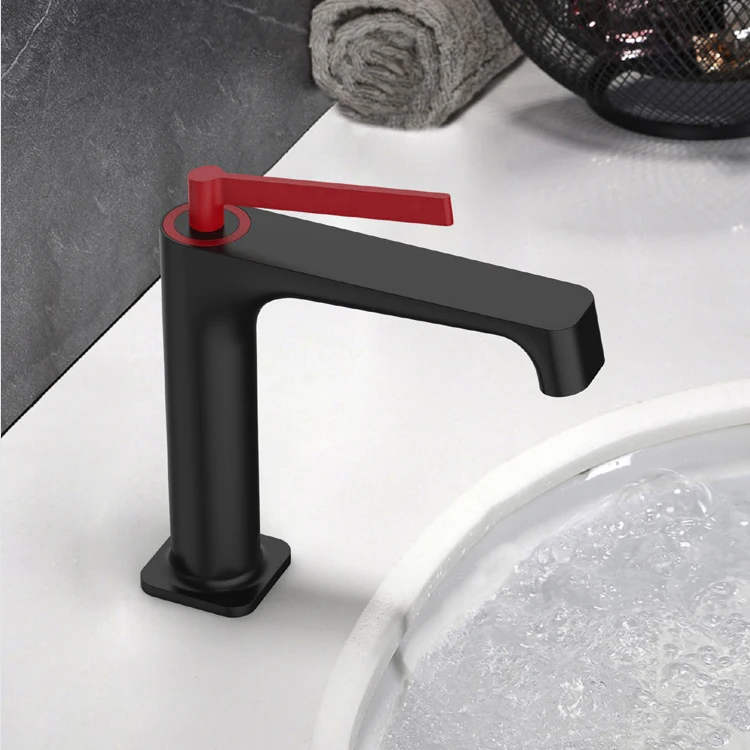 Brass Wash Basin Faucet Deck Mounted On Sink Hot Cold Water Bath Mixer Black Gun Grey OEM ODM Bathroom Tap