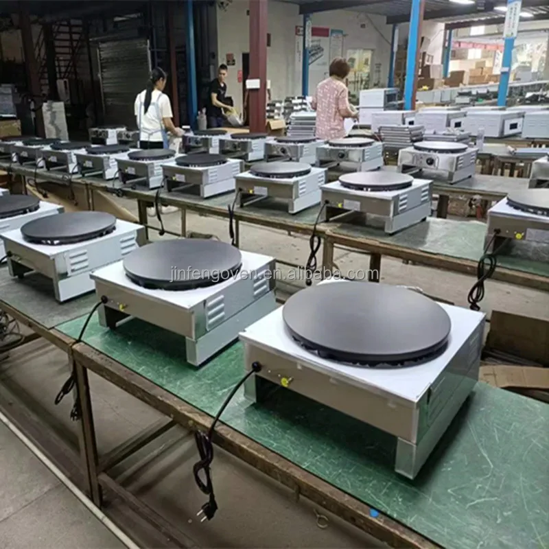 Restaurant equipment LPG gas double head crepe maker machine / crepe making machine