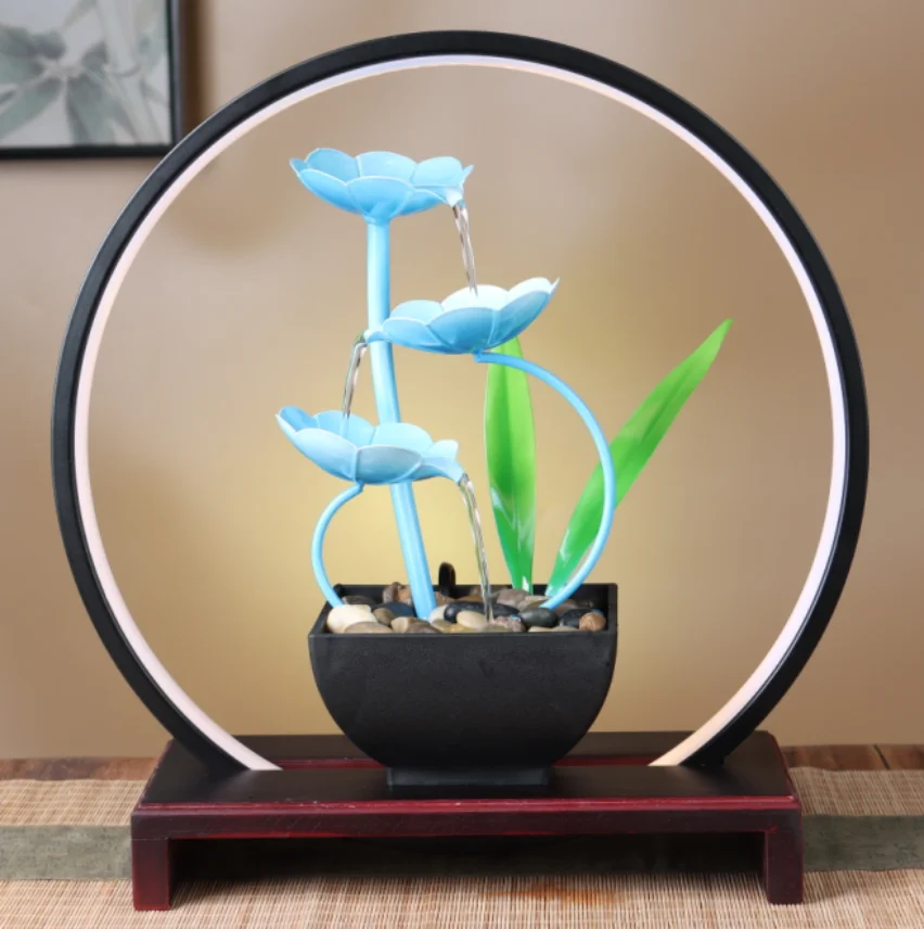 Home Decor Office Decoration Wrought Iron Water Decoration Fountain Desktop Indoor Mini Feng shui Fountain