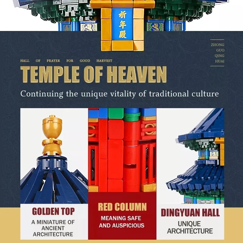 MOULD KING 22009 World Architecture Style The MOC Temple of Heaven Model Building Blocks Assembly Bricks Kids   Block