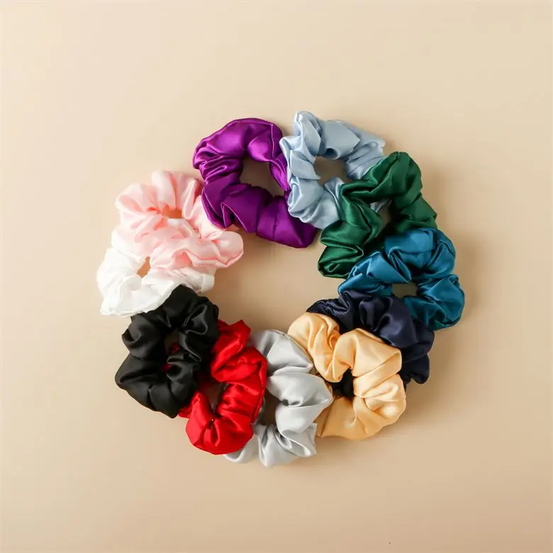 100% mulberry silk scrunchie  3-4cm 22momme  Silk Headband Hair ties heatless hair curlers silk scrunchies