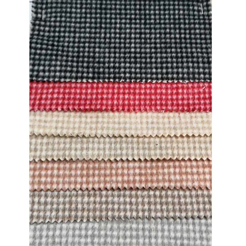 
seven kinds of heavy small check double sides wool fabric in stock 