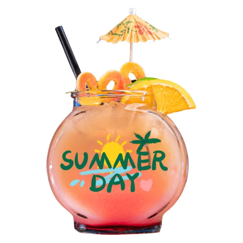 Wholesale 46oz Plastic Fish Bowl with Straw Custom Logo for Drinks Beverages Cocktails Yard Use-Great for Gifts!