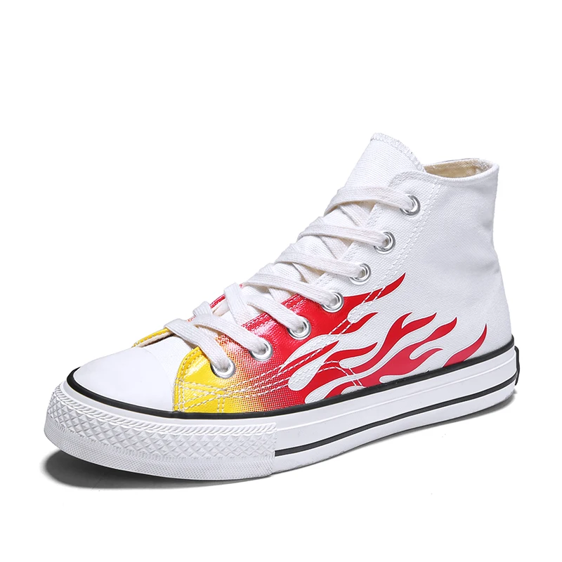 Туфли мужские высокие парусиновые, Классическая обувь с граффити, Нескользящие, пригодные для носки, модные, с низким вырезом, в стиле ретро