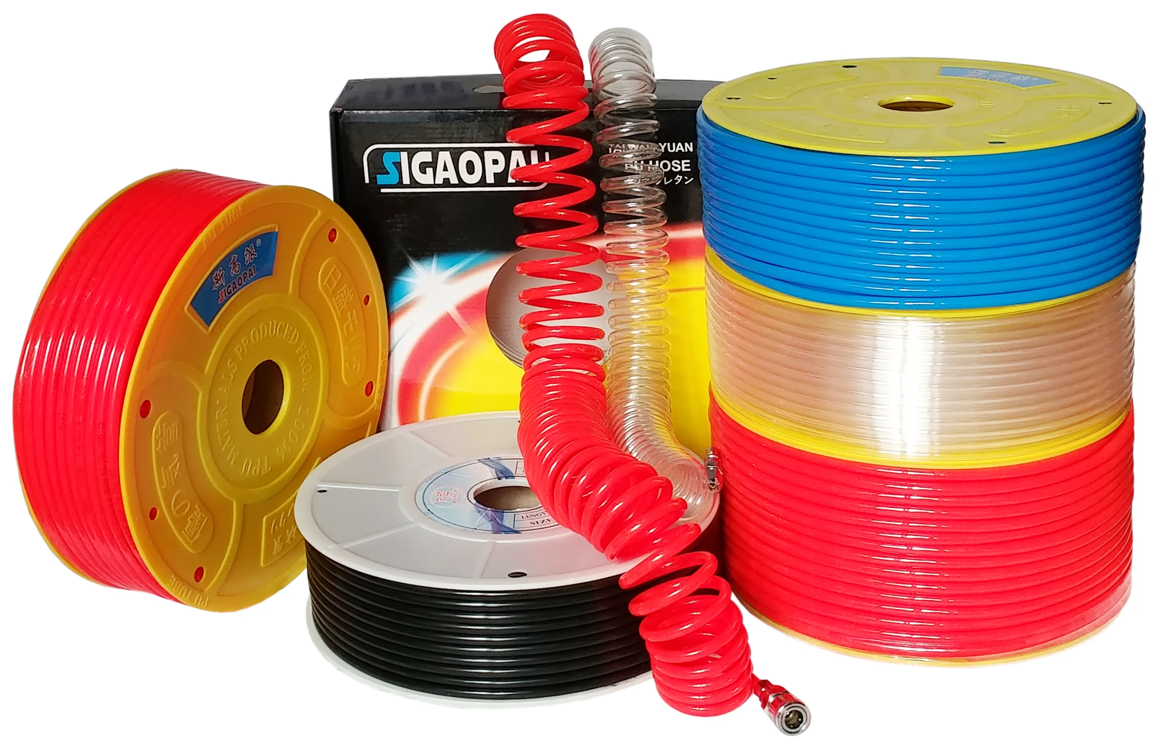 15M Air Intake Pipe Portable Inflatable Pneumatic Fittings PU spring trachea with connector