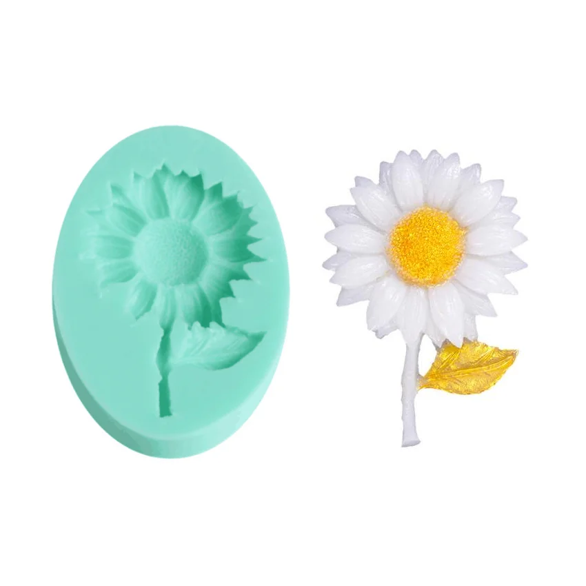 New Arrival Sunflower Fondant Mold Wholesale DIY Silicone Heronsbill Shape Chocolate Cake Tool for Kids Flower Candle Soap Mold