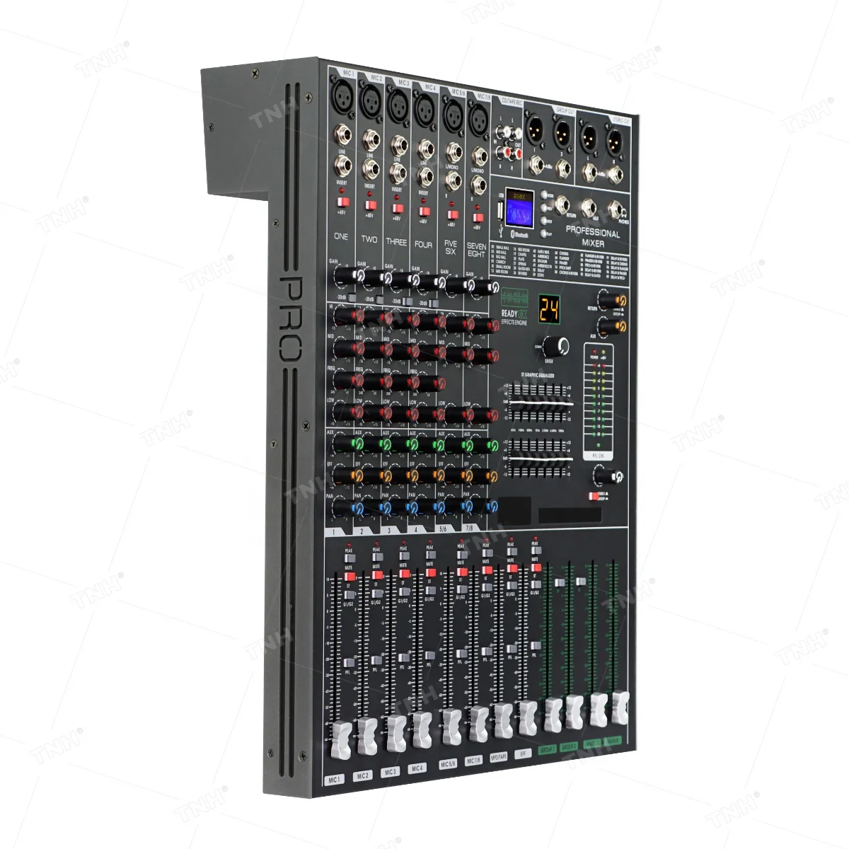 MR-9300 MR 9300 Mp3 Professional Audio mixer Console DJ Player Independent Phantom Power 8 Channels USB Blue tooth