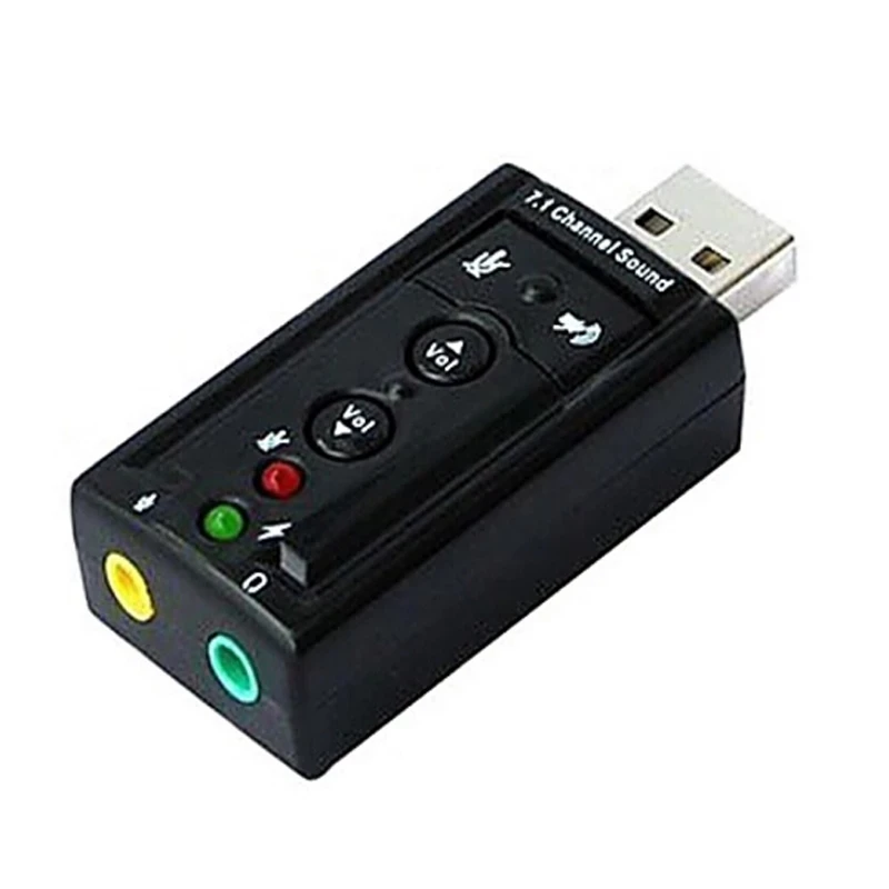 Лидер продаж внешняя 2 0 канальная 3D Виртуальная звуковая карта Mini USB 7 1 12
