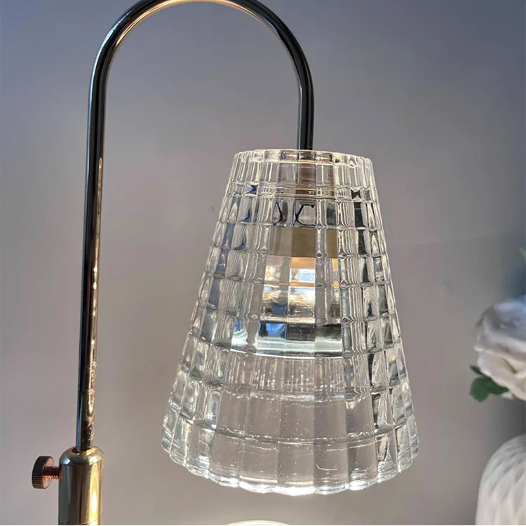 Wholesale Home Decor Wood Base Electric Candle Melt Wax Warmer Glass Stand Candle Warmer Lamp For Scented Candles