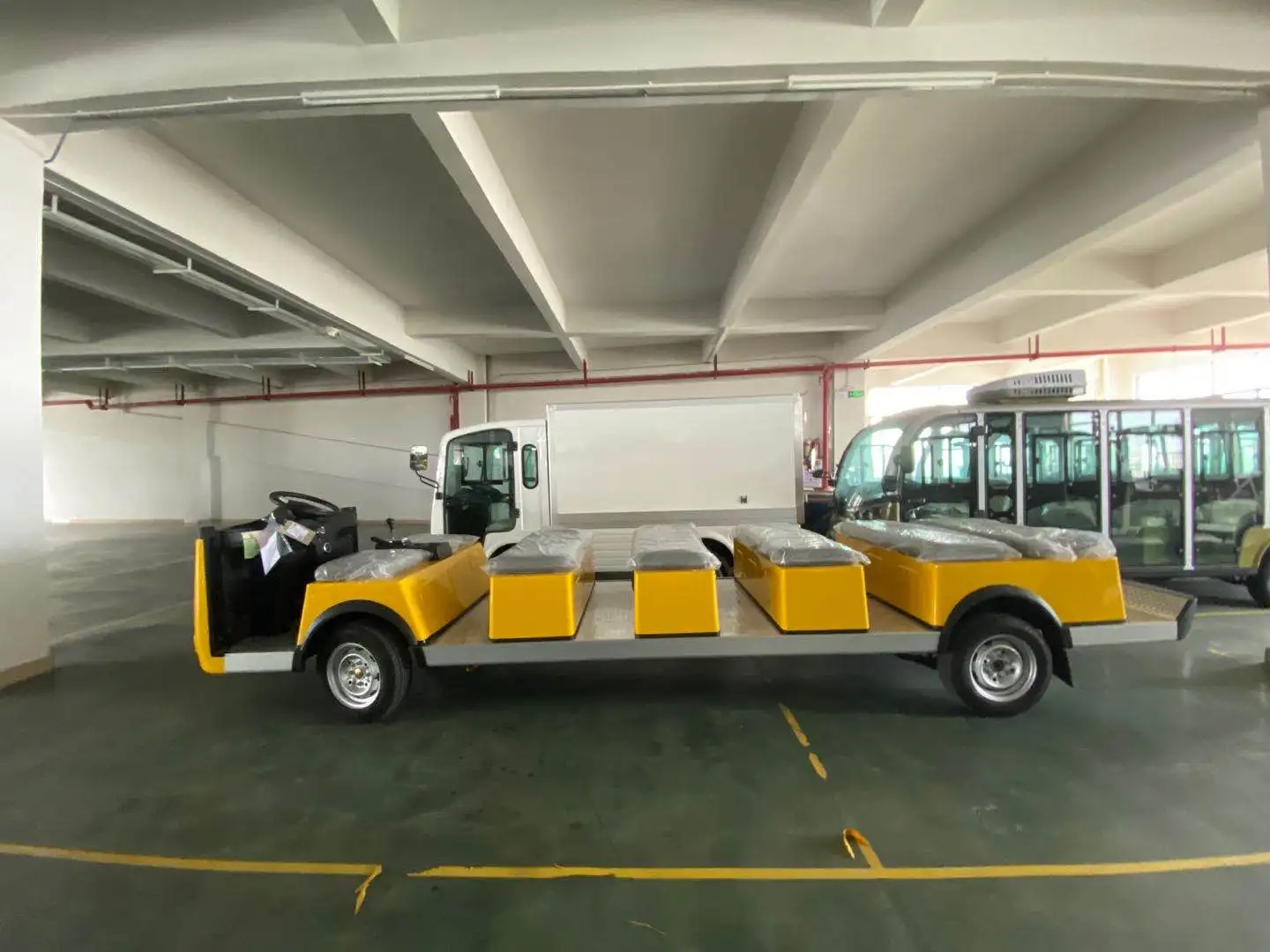 Electric Transport car 96v 12kw ac motor sightseeing bus with lithium battery