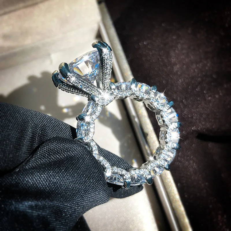 Romantic Wedding Ring Cubic Zirconia Fine Jewelry Wedding Band  Diamond Ring