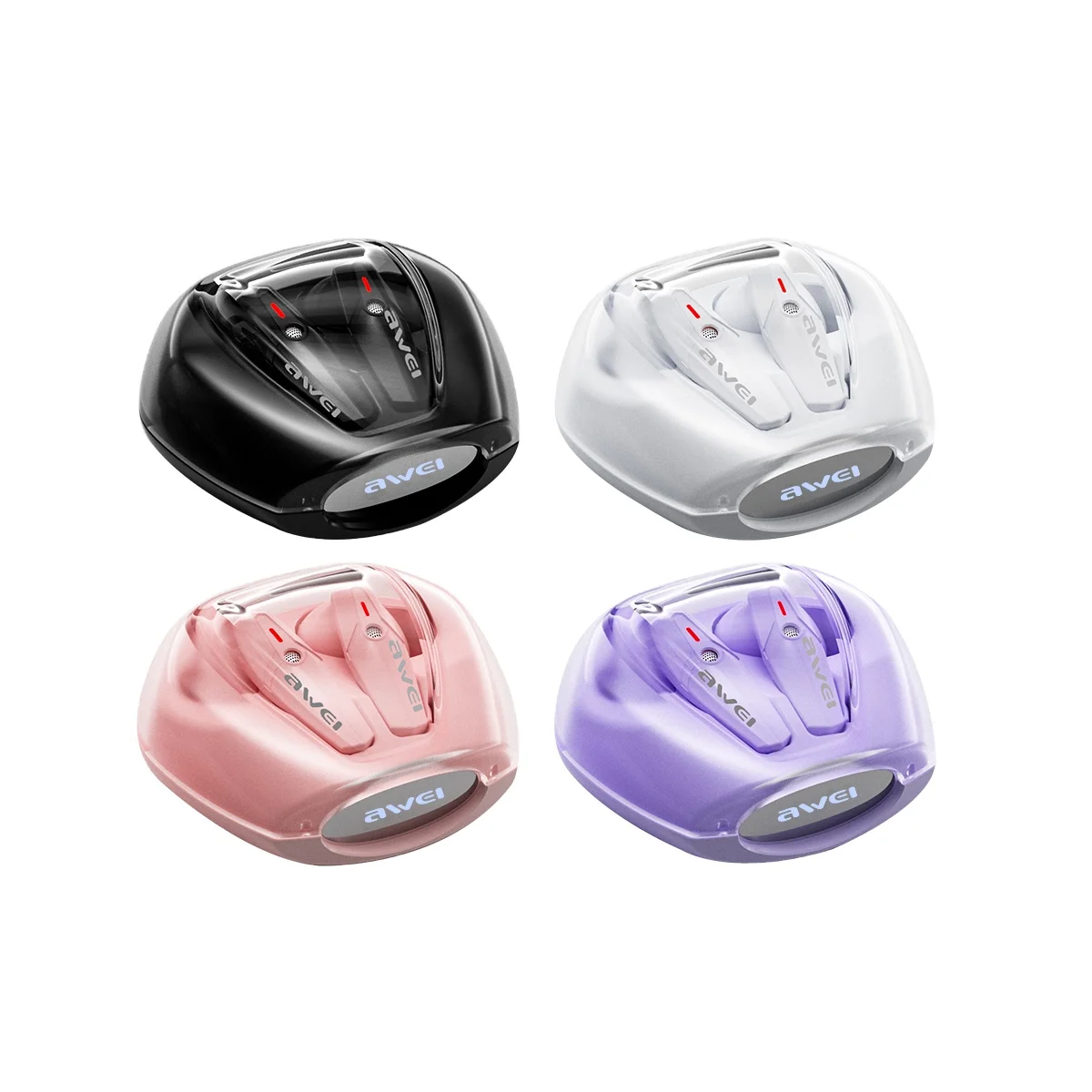 AWEI uses dimensional new TWS bluetooth headset T25 matte texture light and good sound quality transparent space capsule