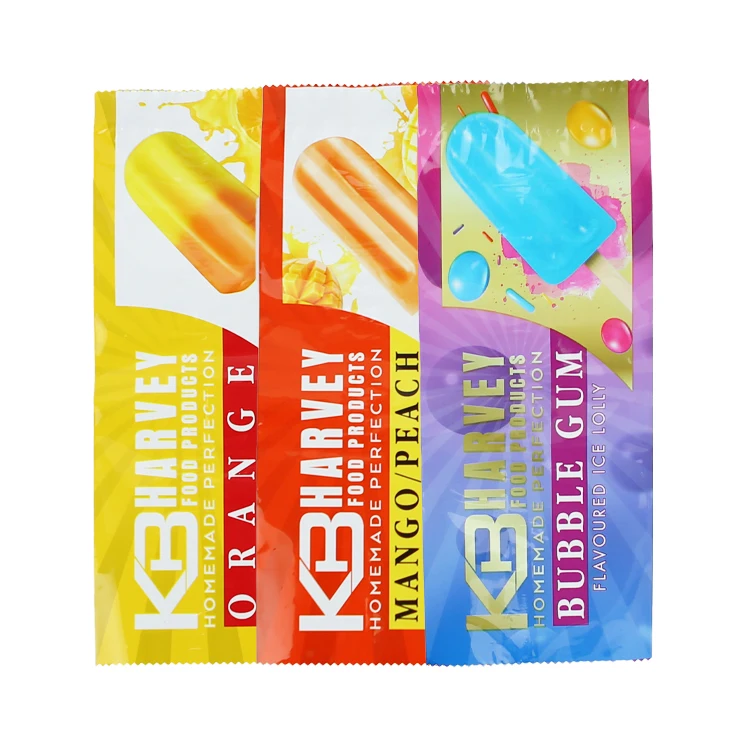 Custom Printed Rear Seal Bag Ice Cream Popsicle Packaging Bag Plastic Packaging Aluminium Foil Bag
