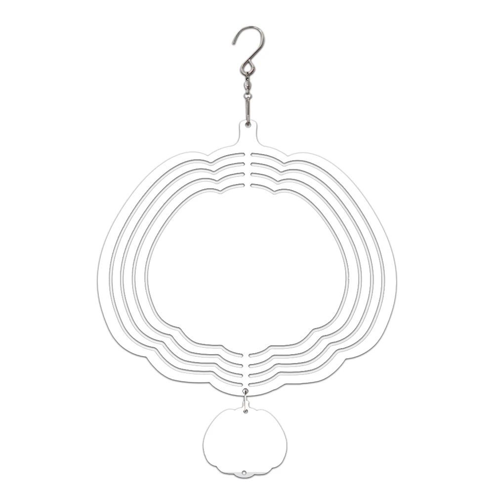 Fashion Diy Blanks Personalized Metal Wind Chime Various Shape Aluminum Sublimation Wind Spinner Double Sides Printable