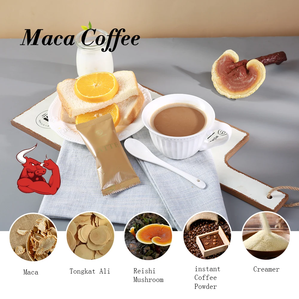 Травяной Tongkat Ali Reishi Latte 4 в 1 Maca кофе для мужчин power Sexual Desire