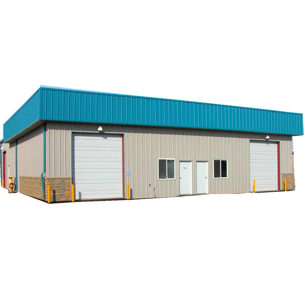 Prefab two-storey House Steel Structure Frame Storage Shed Workshop prefabricated insulated steel buildings with wall cladding